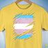 Transgender Pride Flag Ripped Reveal Premium Unisex T-Shirt - Yellow
