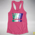 MLM Gay Pride Grunge Exclamation Points Racerback Tank - Hot Pink