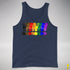 Distressed Philly LGBTQ Pride Whee! Exclamation Points Premium Tank - Navy