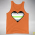Agender Pride 8-Bit Pixel Heart Premium Tank Top - Orange