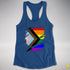 LGBTQ Progress Pride Flag Ripped Reveal Racerback Tank - Royal