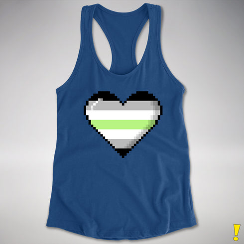 Agender Pride 8-Bit Pixel Heart Racerback Tank - Royal