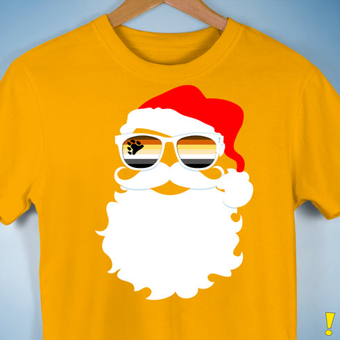 Santa’s Gay Bear Pride Flag Shades Premium Unisex T-Shirt - Gold