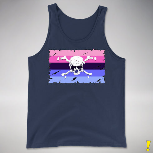 Omnisexual Pride Pirate Flag Premium Tank Top - Navy