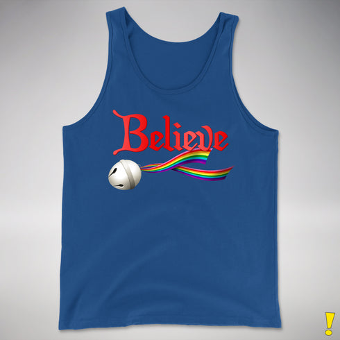 Believe LGBTQ Gilbert Baker Pride Jingle Bell Premium Tank Top - Royal Blue
