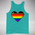 Philly LGBTQ Pride 8-Bit Pixel Heart Premium Tank Top - Teal
