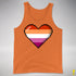Lesbian Pride 8-Bit Pixel Heart Premium Tank Top - Orange