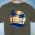 Agender Pride Hammock Summer Beach Sunset Premium Unisex T-Shirt - Army