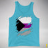 Demisexual Pride Flag Ripped Reveal Premium Tank Top - Aqua Triblend