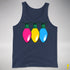 Pansexual Pride Christmas Lights Premium Tank Top - Navy