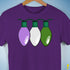 Genderqueer Pride Christmas Lights Premium Unisex T-Shirt - Purple