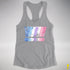 Bigender Pride Grunge Exclamation Points Racerback Tank - Heather Grey