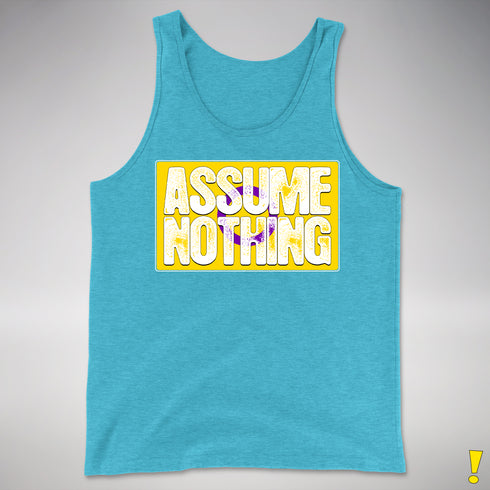 Assume Nothing Intersex Pride Flag Premium Tank Top - Aqua Triblend