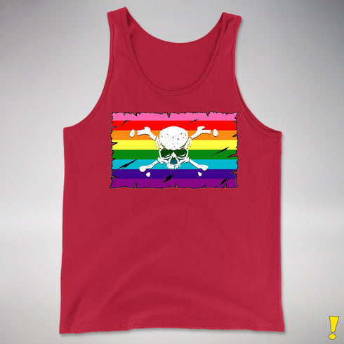 Gilbert Baker LGBTQ Pride Pirate Flag Premium Tank Top - Red