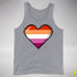 Lesbian Pride Pixel Heart Premium Tank Top - Grey Heather