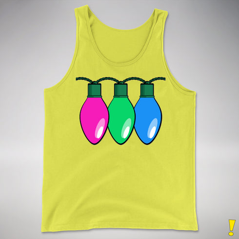 Polysexual Pride Christmas Lights Premium Tank Top - Neon Yellow