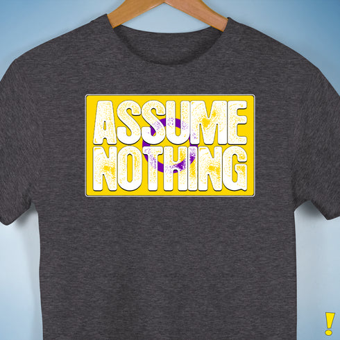 Assume Nothing Intersex Pride Flag Premium Unisex T-Shirt - Dark Grey Heather