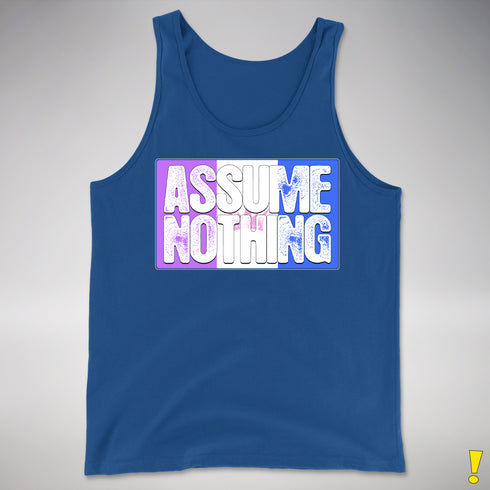 Assume Nothing Drag Pride Flag Premium Tank Top - Royal Blue