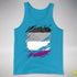 Asexual Pride Flag Ripped Reveal Premium Tank Top - Neon Blue