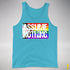 Assume Nothing LGBTQ Progress Pride Flag Premium Tank Top - Aqua Triblend