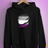 Asexual Pride Flag Ripped Reveal Hoodie - Black