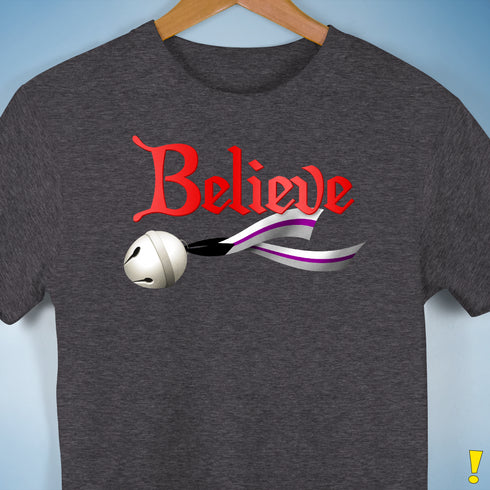 Believe Demisexual Pride Jingle Bell Premium Unisex T-Shirt - Dark Grey Heather