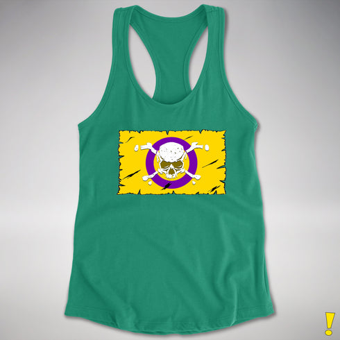 Intersex Pride Pirate Flag Racerback Tank - Kelly Green