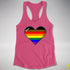 Philly LGBTQ Pride 8-Bit Pixel Heart Racerback Tank - Hot Pink