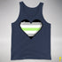Agender Pride Pixel Heart Premium Tank Top - Navy