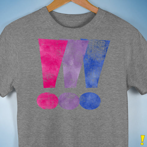 Bisexual Pride Exclamation Points Premium Unisex T-Shirt - Grey Heather