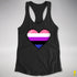 Genderfluid Pride 8-Bit Pixel Heart Racerback Tank - Black