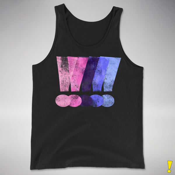 Distressed Omnisexual Pride Exclamation Points Premium Tank Top - Black