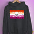 Lesbian Pride Pirate Flag Hoodie - Dark Grey Heather