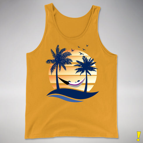 Demisexual Pride Hammock Summer Beach Sunset Premium Tank Top - Gold