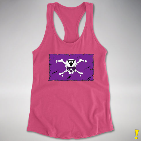 Lesbian Labrys Pride Pirate Flag Racerback Tank - Hot Pink