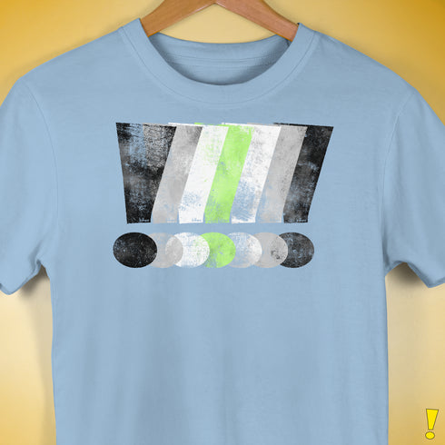 Agender Pride Grunge Exclamation Points Premium Unisex T-Shirt - Baby Blue