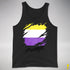 Nonbinary Pride Flag Ripped Reveal Premium Tank Top - Black