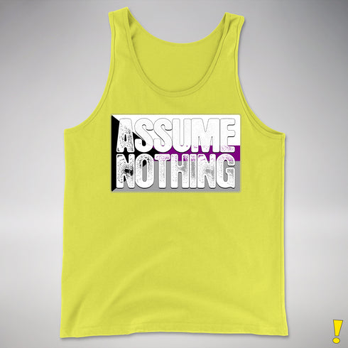 Assume Nothing Demisexual Pride Flag Premium Tank Top - Neon Yellow