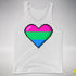 Polysexual Pride Pixel Heart Premium Tank Top - White