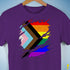 LGBTQ Progress Pride Flag Ripped Reveal Premium Unisex T-Shirt - Purple