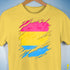 Pansexual Pride Flag Ripped Reveal Premium Unisex T-Shirt - Yellow