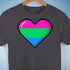 Polysexual Pride 8-Bit Pixel Heart Premium Unisex T-Shirt - Dark Grey Heather