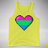 Polysexual Pride 8-Bit Pixel Heart Premium Tank Top - Neon Yellow