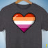 Lesbian Pride 8-Bit Pixel Heart Premium Unisex T-Shirt - Dark Grey Heather