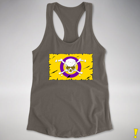Intersex Pride Pirate Flag Racerback Tank - Dark Grey