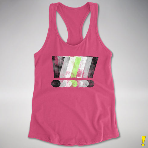 Agender Pride Grunge Exclamation Points Racerback Tank - Hot Pink
