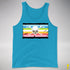 Queer Pride Pirate Flag Premium Tank Top - Neon Blue