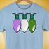 Genderqueer Pride Christmas Lights Premium Unisex T-Shirt - Baby Blue