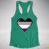 Asexual Pride 8-Bit Pixel Heart Racerback Tank - Kelly Green