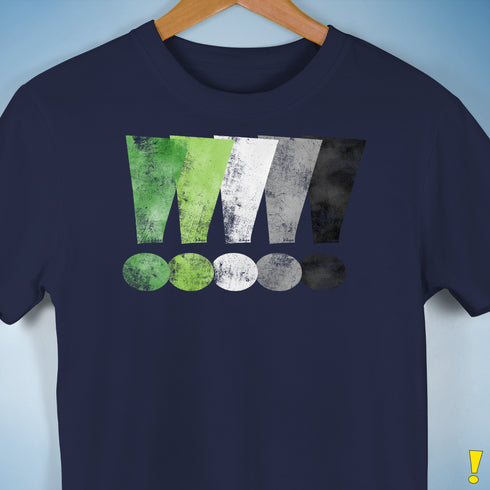 Distressed Aromantic Pride Exclamation Points Premium Unisex T-Shirt - Navy